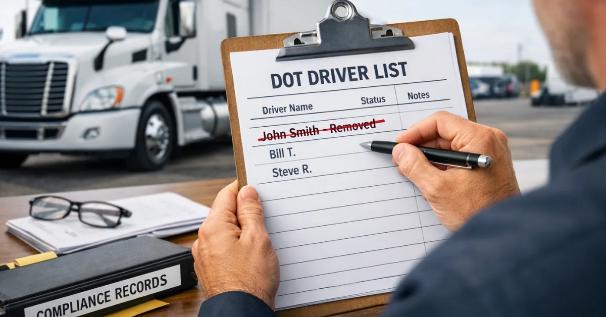 When Do I Have to Remove a Driver from My DOT Driver List?